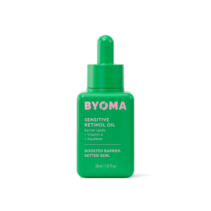 BYOMA Sensitive Retinol Oil 30ml, Barrier Repair Facial Oil with Vitamin A & Squalane for Sensitive Skin & Retinol Beginners